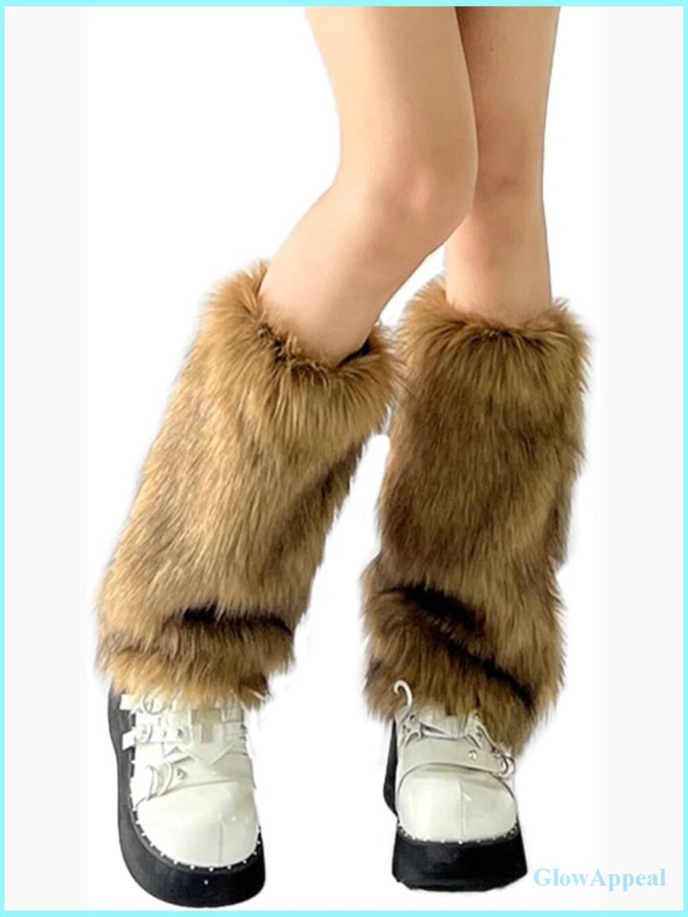 Faux Fur Leg Warmers Fuzzy Boot Covers Winter Boot Cuffs Costume Accessory